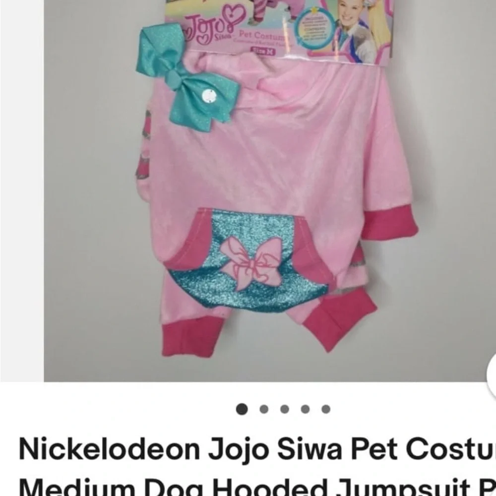 NWT - nickolodeon jojo siwa hooded pet costume medium